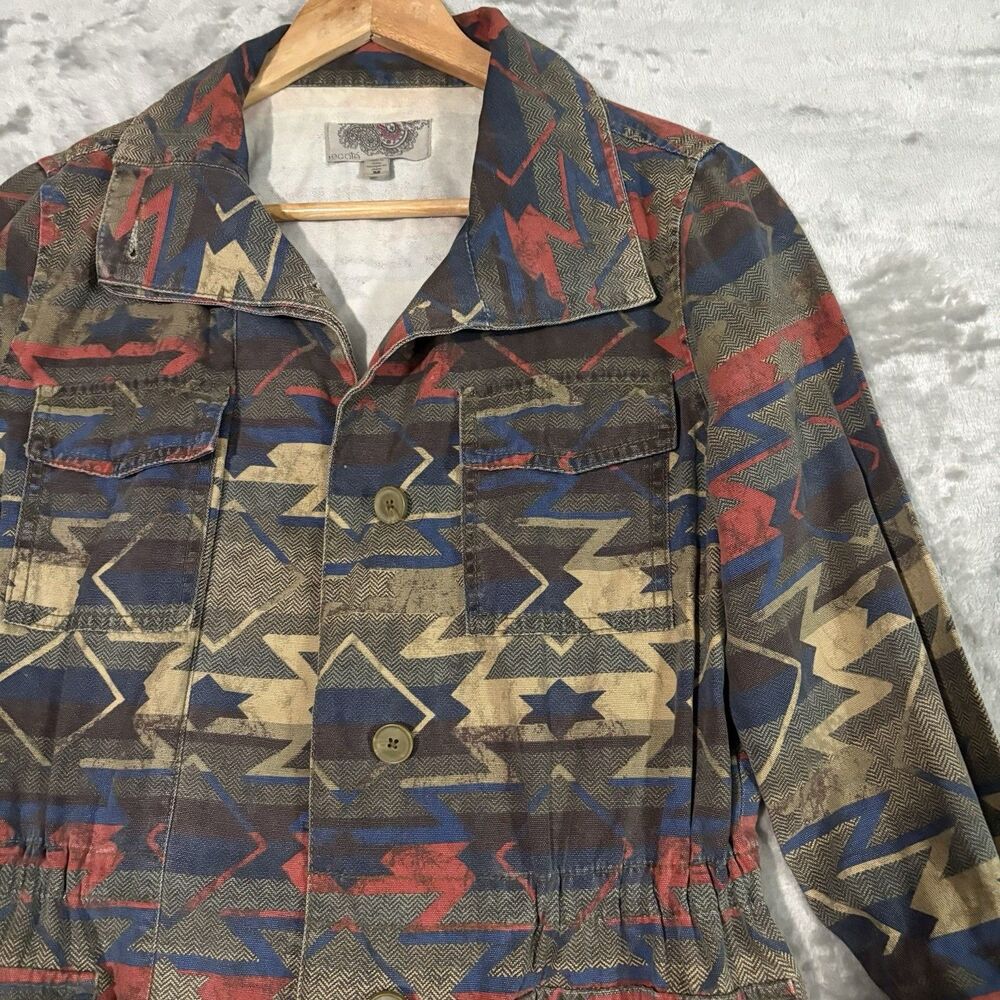 Urban Outfitters Ecote Aztec Utility Jacket Medium M Southwestern Tribal Green